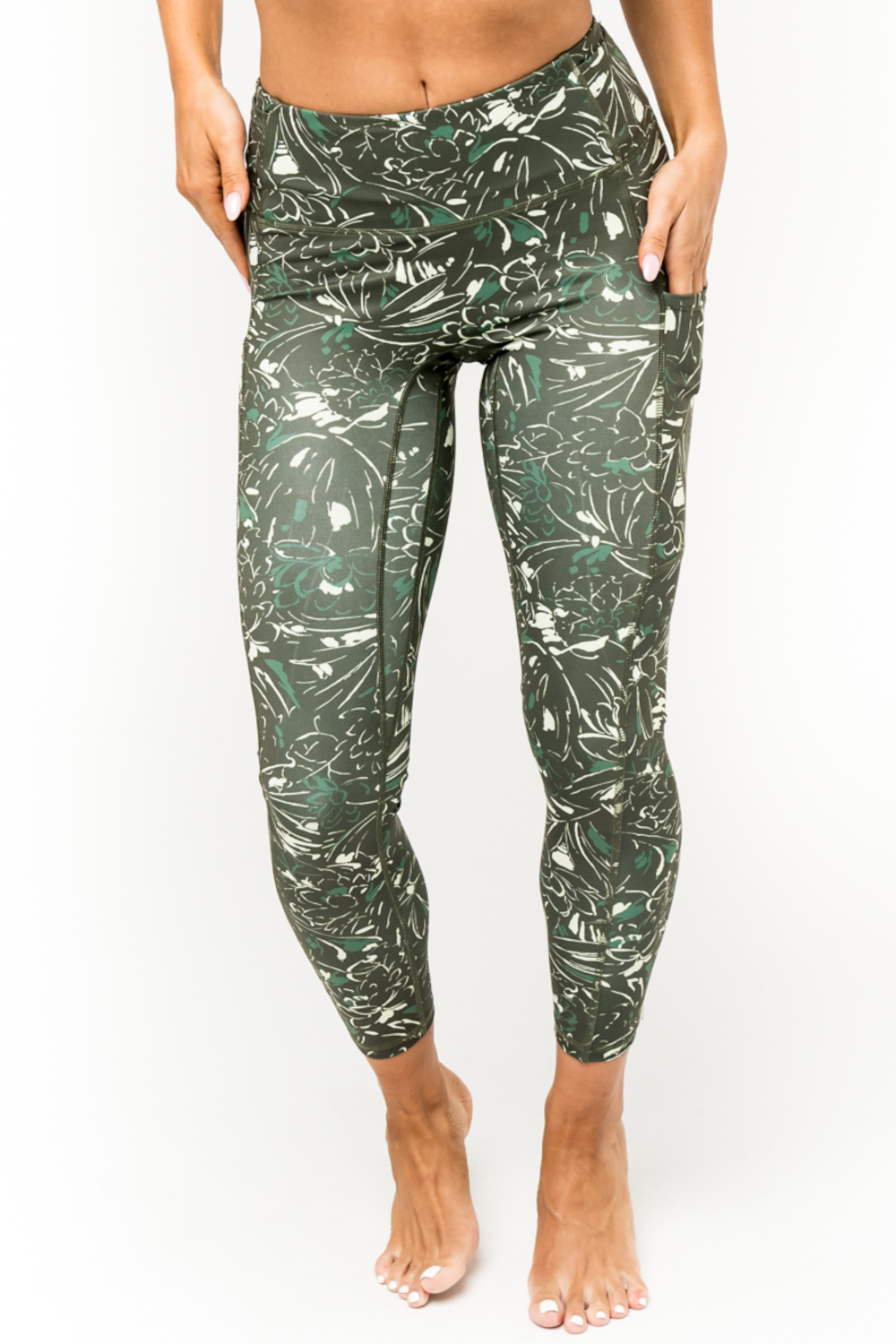 Leggings - Warrior (Prints) Wailea Olive