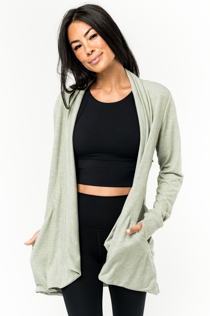Top - Daily Wrap Moss Heather